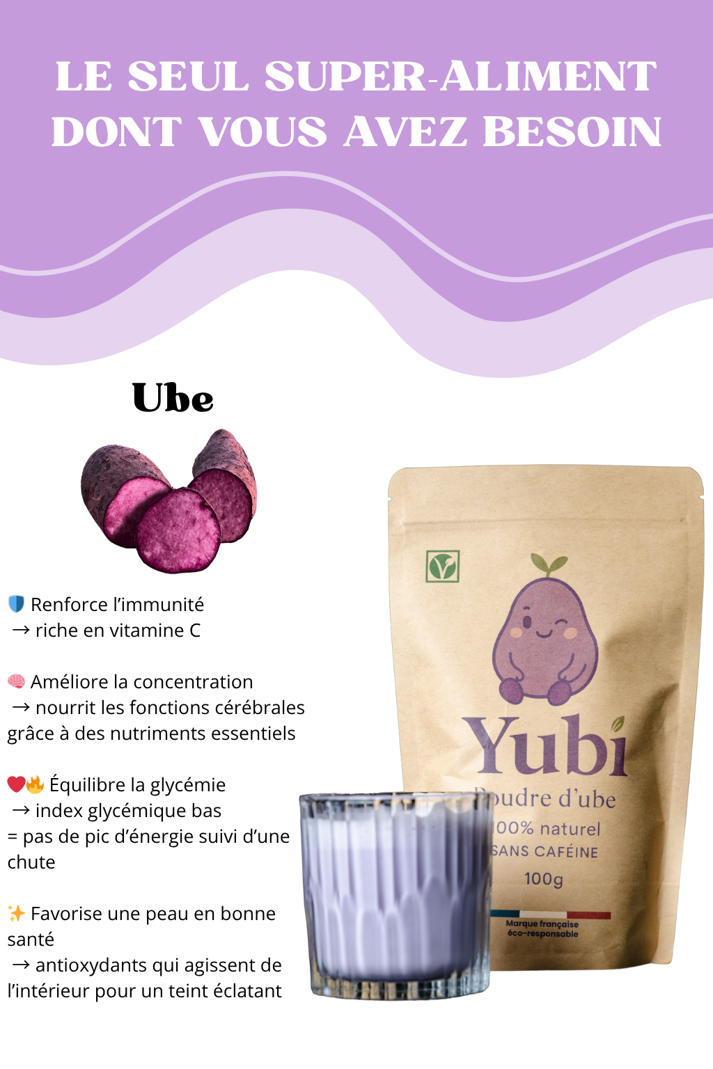 Kit Découverte Yubi – Poudre d’Ube 100g + Bol + Fouet