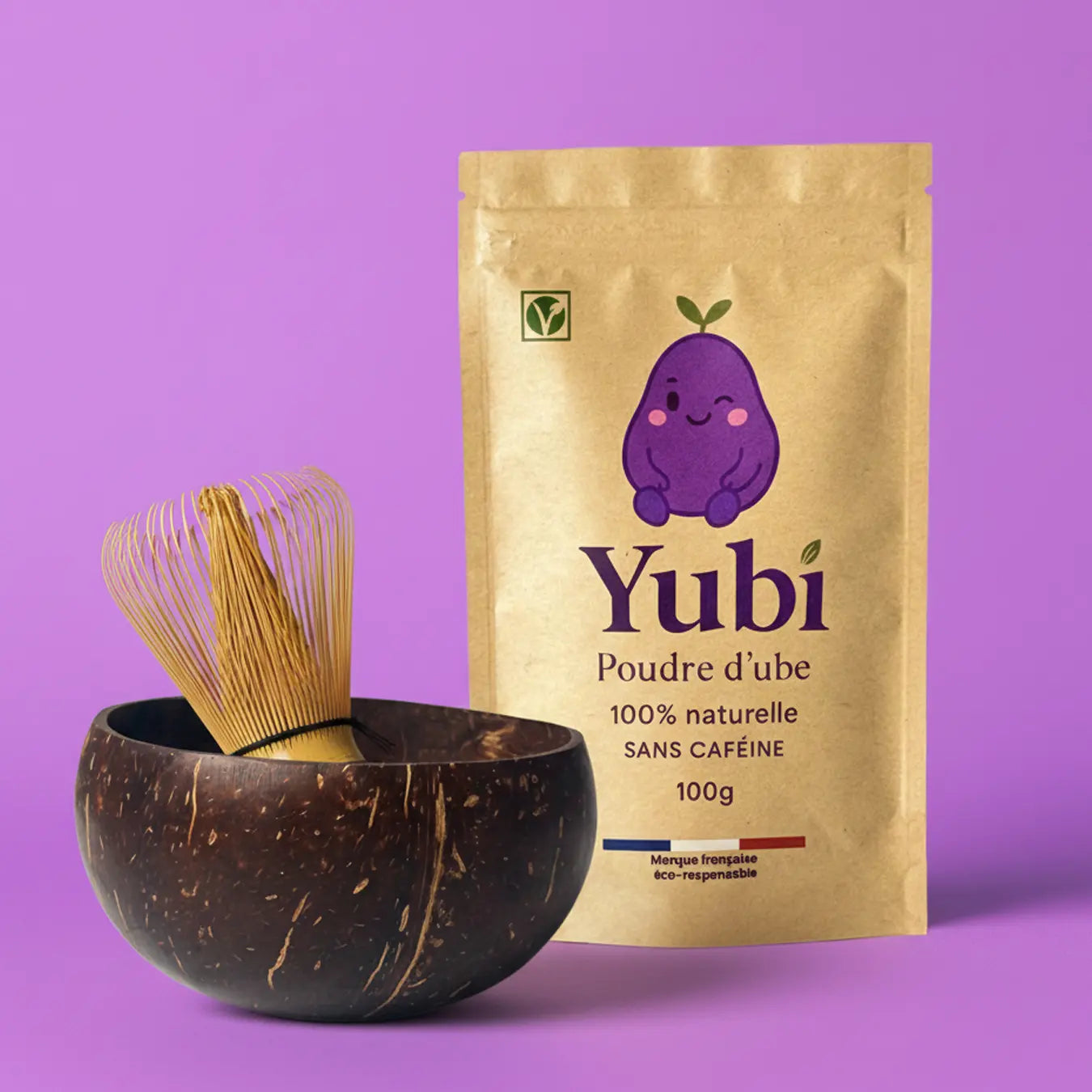 Kit Découverte Yubi – Poudre d’Ube 100g + Bol + Fouet